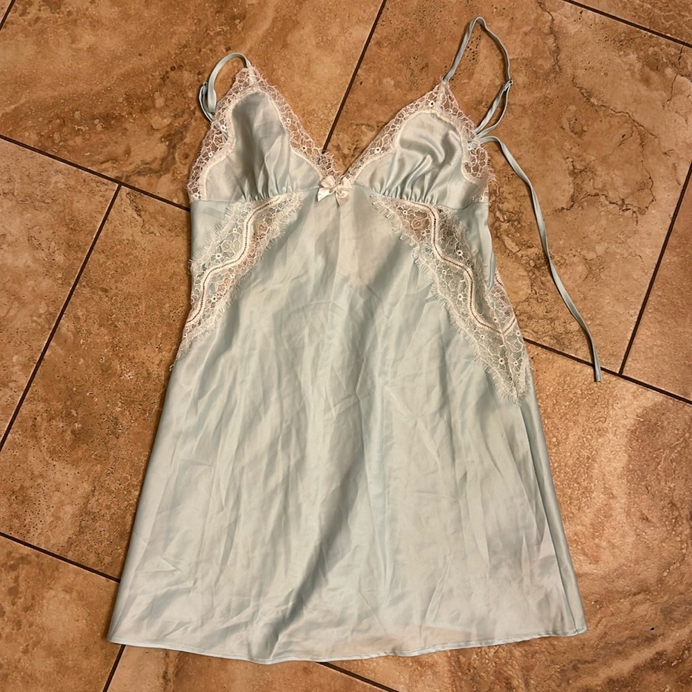Betsy Johnson Ice Blue Slip with Lace